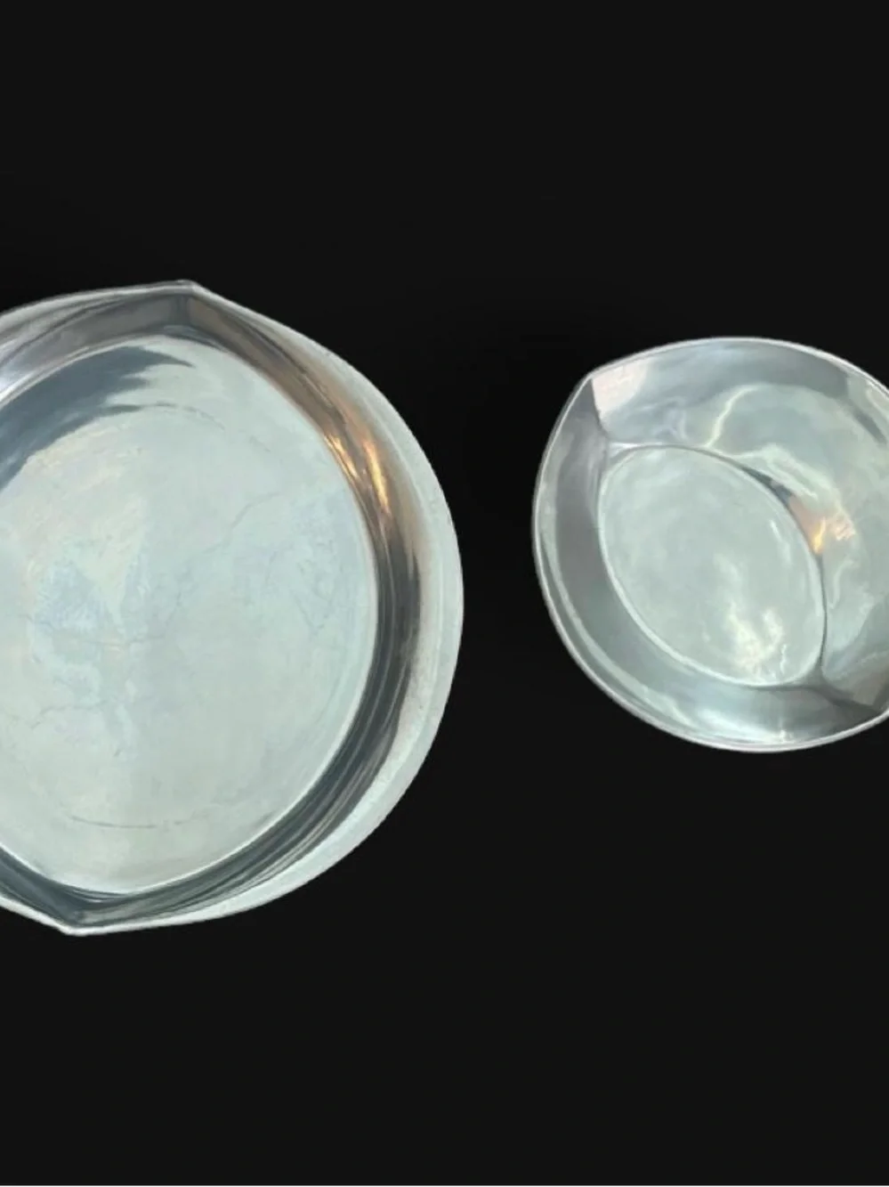 Wilton Armetale Polished Silver Chip/Dip Serving - Set of 2